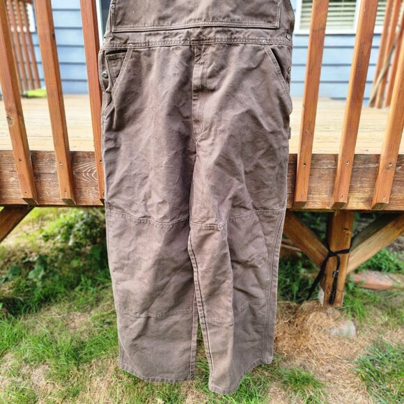 Sorel Overall Bibs Mens XXL Brown Quilted Lined Canvas Double Knee Workwear - Picture 5 of 15